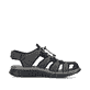 Schwarze Rieker Herren Trekkingsandalen 26770-00 mit einem Klettverschluss. Schuh Innenseite.