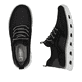 Schwarze Rieker Herren Sneaker Low 04352-00 mit einem Gummizug. Schuh von oben, liegend.