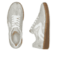 Metallische Rieker Damen Sneaker Low M5512-41 mit einer Schnürung. Schuh von oben, liegend.