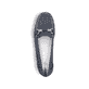 Blaue Rieker Damen Loafer 40065-15 mit der schmalen Passform E 1/2. Schuh von oben.
