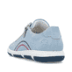 Blaue Rieker Damen Schnürschuhe 42424-10 mit runden Ziernähten. Schuh von hinten.