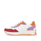 Weiße Rieker Damen Sneaker Low W1308-80 mit einer Schnürung. Schuh Außenseite.