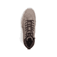 Graue Rieker Herren Schnürstiefel 38549-64 aus Rauleder mit einem Reißverschluss. Schuh von oben.