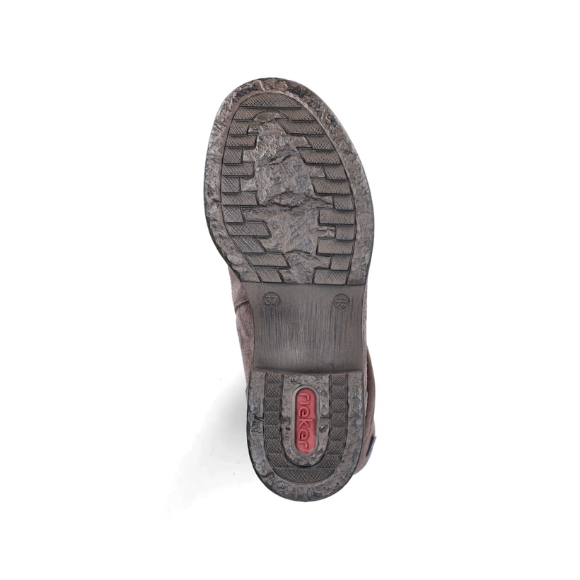 Graue Rieker Damen Kurzstiefel 74874-45 aus Rauleder. Schuh Laufsohle.