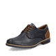 Blaue Rieker Herren Schnürschuhe 10308-14 mit der Komfortweite G 1/2. Schuh seitlich schräg.