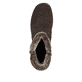 Dunkelbraune Rieker Damen Kurzstiefel L7162-25 aus Rauleder. Schuh von oben.