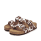 Mules Rieker multicolores vegan pour femme V6391-90. Chaussures inclinées sur le côté.