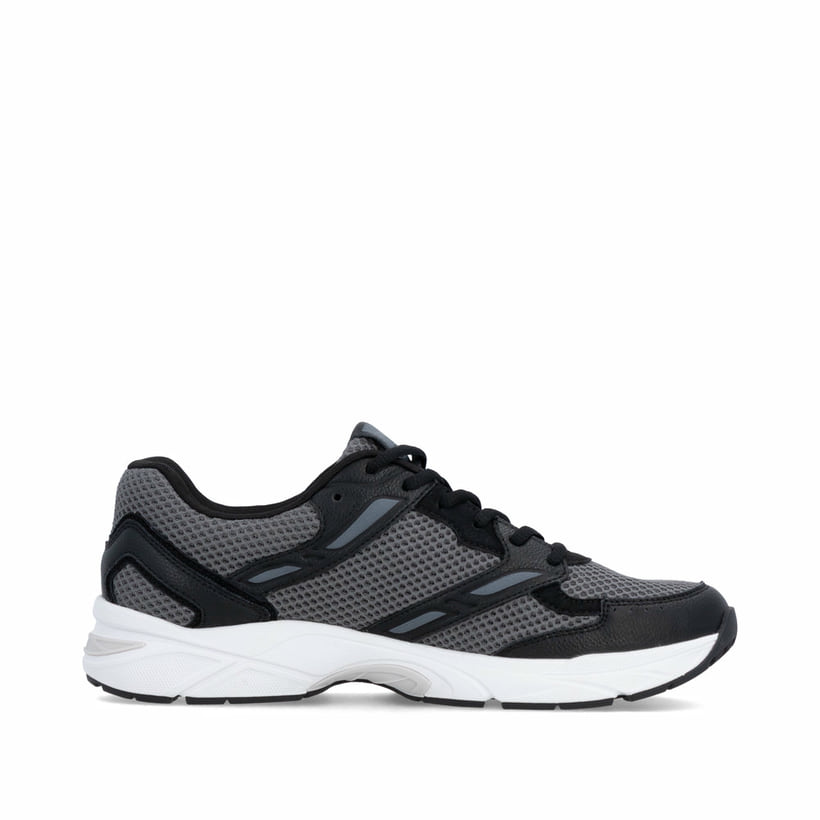 Graue Rieker Herren Sneaker Low U4200-45 mit Schnürung sowie flexibler Sohle. Schuh Innenseite.