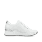 Weiße Rieker Damen Sneaker Low N4322-80 mit Reißverschluss sowie Komfortweite G. Schuh Innenseite.