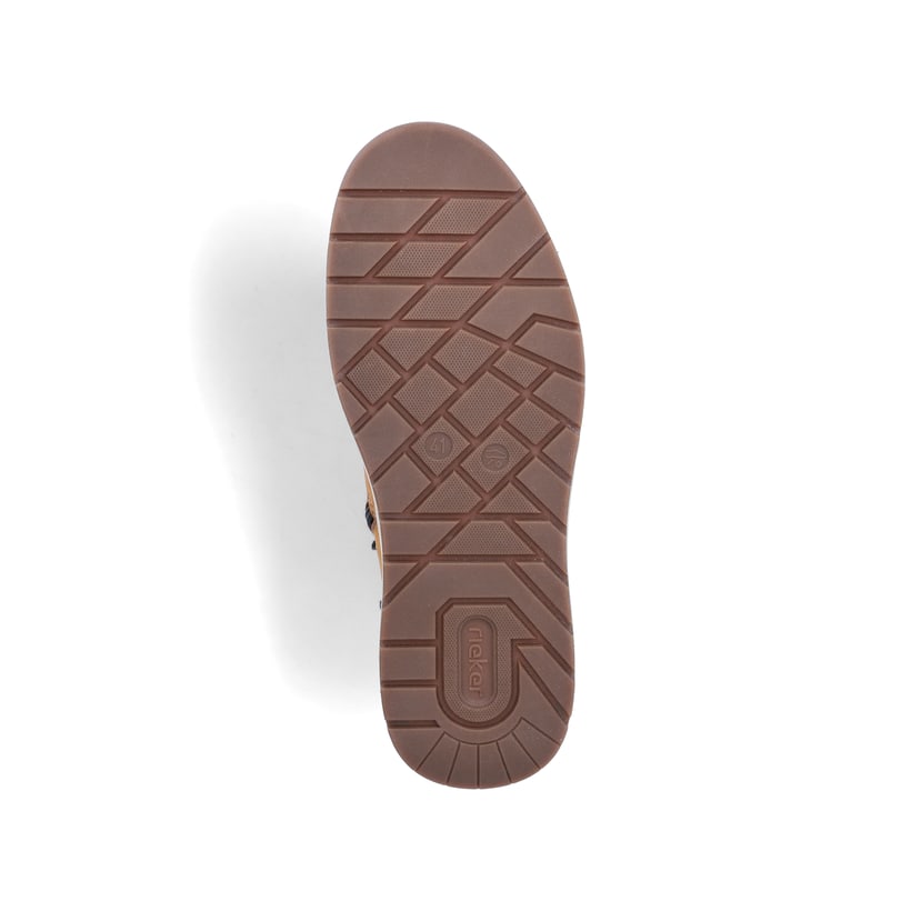 Goldgelb-braune Rieker Herren Sneaker High 36042-68 aus Rauleder. Schuh Laufsohle.