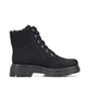 Schwarze Rieker Damen Schnürstiefel 76720-00 mit einem Reißverschluss. Schuh Innenseite.