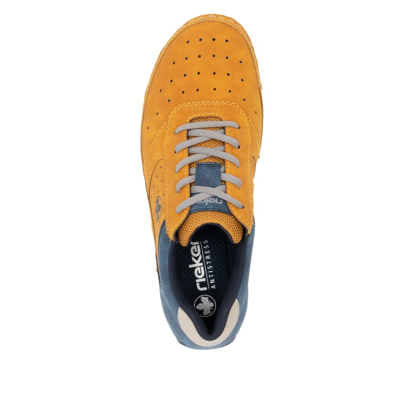 Gelbe Rieker Herren Schnürschuhe 07506-68, Barfußschuhe mit Komfortweite G 1/2. Schuh von oben.
