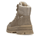 Bottes à lacets Rieker beiges pour femme W2176-64 avec semelle Fiber-Grip. Chaussure vue de l'arrière.