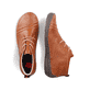 Hellbraune Rieker Damen Schnürschuhe 52532-24 mit einer extra weichen Decksohle. Schuh von oben, liegend.