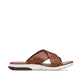 Braune Rieker Herren Pantoletten 25283-23 mit einem Klettverschluss. Schuh Innenseite.
