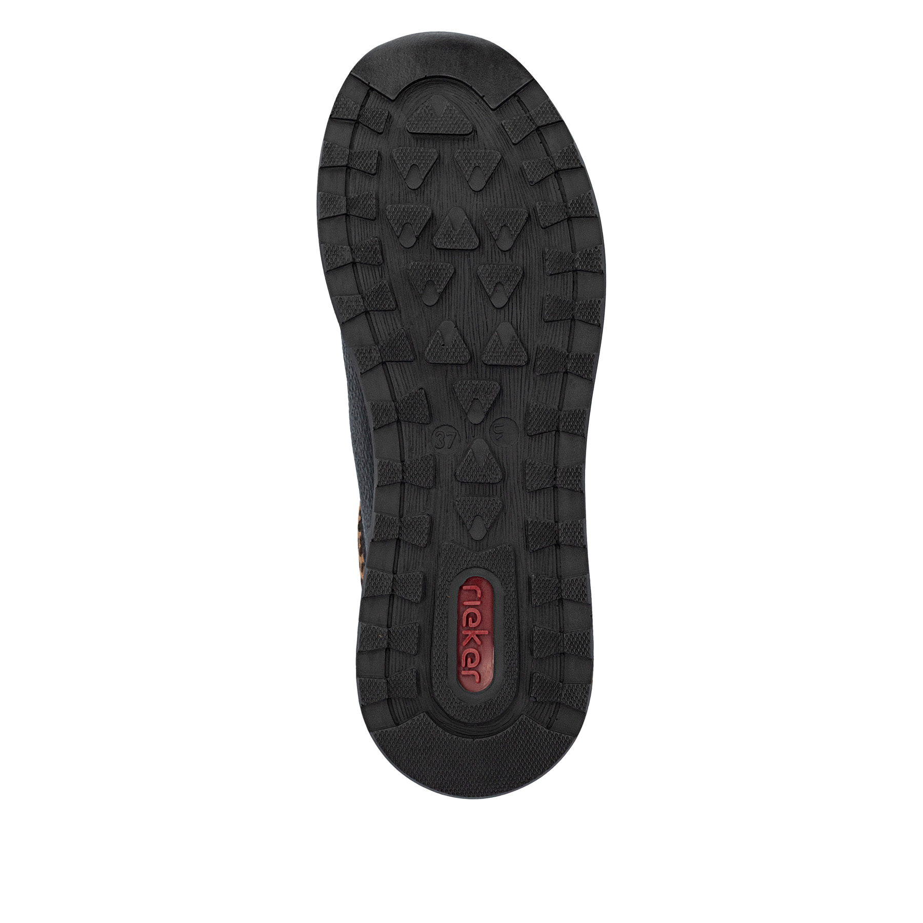 Schwarze Rieker Damen Kurzstiefel N1457-00 mit Ready2GO Schnell-Anziehfunktion. Schuh Laufsohle.