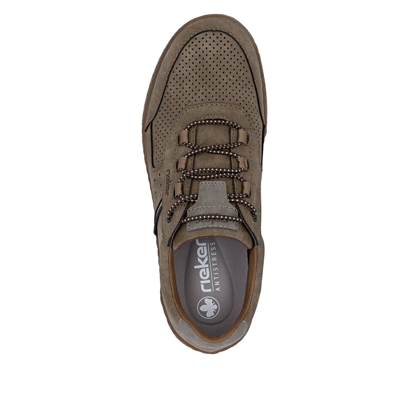Mocassins Rieker beiges pour homme 08351-64 avec bande élastique. Chaussure vue de dessus.
