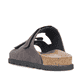 Graue Rieker Herren Pantoletten 21160-45 mit Klettverschluss sowie Extraweite H. Schuh von hinten.