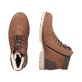Braune Rieker Herren Schnürstiefel F3611-25 mit wasserabweisender TEX-Membran. Schuh von oben, liegend.