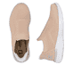 Rosane Rieker Damen Slipper M5072-31 mit einem Gummizug sowie flexibler Sohle. Schuh von oben, liegend.