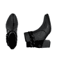 Schwarze Rieker Damen Stiefeletten Y2066-00 aus Glattleder mit Deko-Kette. Schuh von oben, liegend.