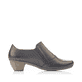 Schwarze Rieker Damen Slipper 41751-01 mit einem Gummizug. Schuh Innenseite.