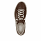 Braune Rieker Damen Sneaker Low M2940-22 aus Glattleder mit einem Reißverschluss. Schuh von oben.