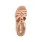Pfirsichfarbene Rieker Keilsandaletten V0651-38 mit einem Elastikeinsatz. Schuh von oben.