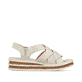 Beige Rieker Keilsandaletten 62908-60 mit Gummizug sowie schmaler Passform E 1/2. Schuh Innenseite.