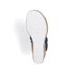 Schieferblaue vegane Rieker Keilsandaletten 68791-12 mit einem Reißverschluss. Schuh Laufsohle.