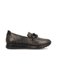 Mocassins Rieker marron pour femme 49051-25 en cuir lisse. Chaussure vue de l'arrière.
