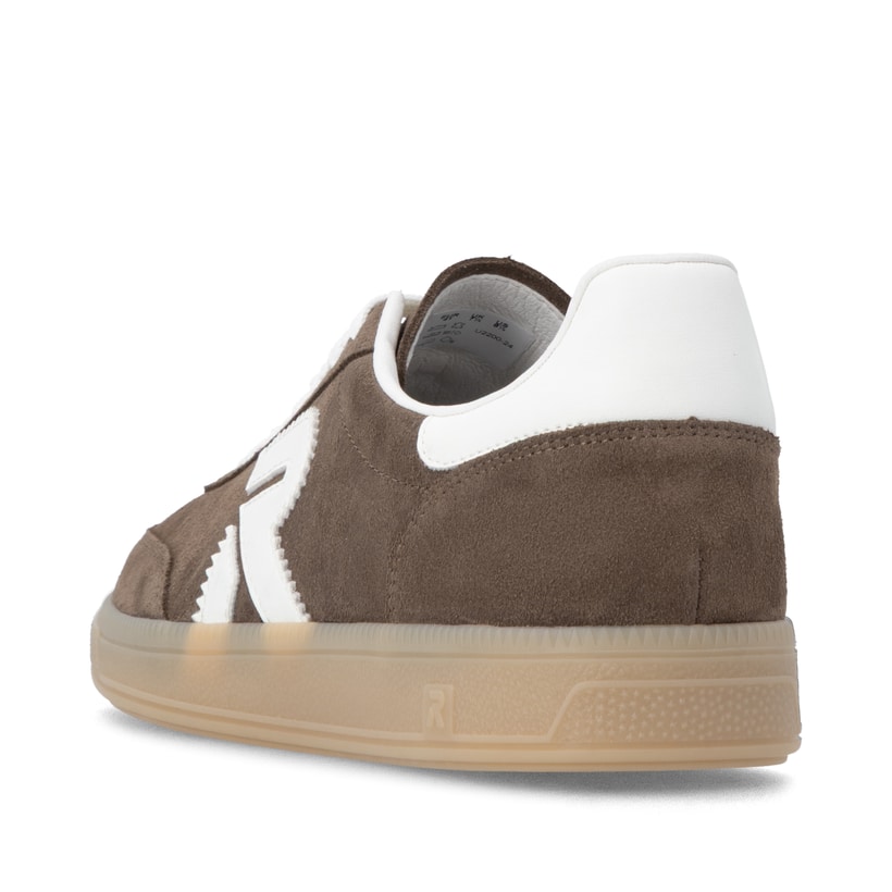 Braune Rieker Sport Herren Sneaker Low U2200-24. Schuh von hinten.