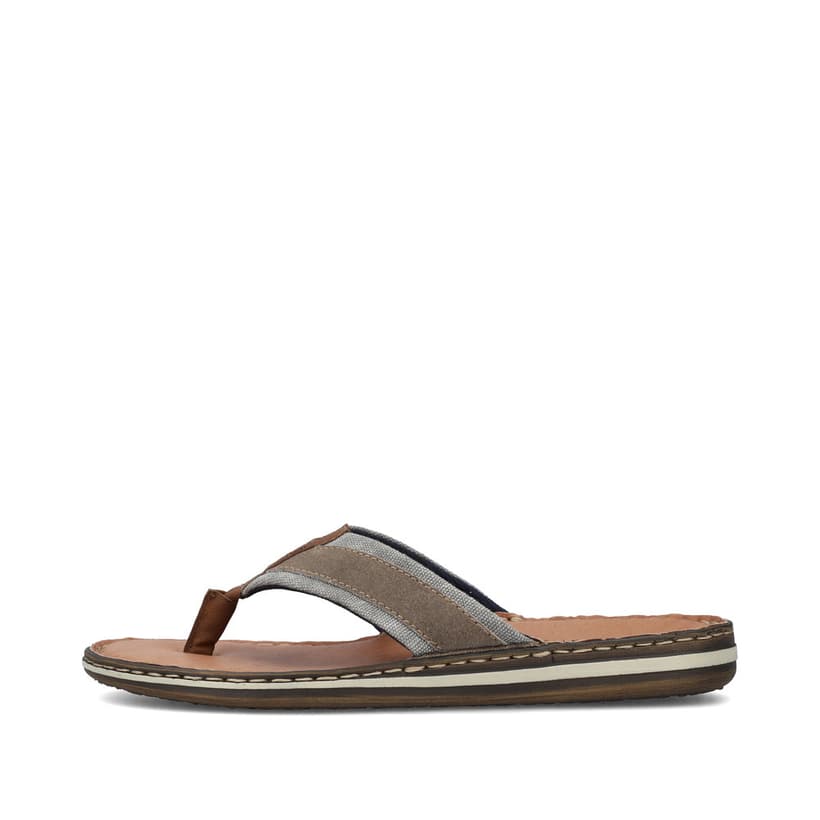 Graubraune Rieker Herren Zehentrenner 21095-42 mit der Komfortweite G. Schuh Außenseite.
