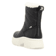 Schwarze Rieker Damen Kurzstiefel W1875-00 mit wasserabweisender TEX-Membran. Schuh von hinten.