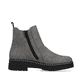 Hellgraue Rieker Damen Chelsea Boots 73892-42 mit einem Reißverschluss. Schuh Innenseite.