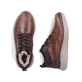 Braun-dunkelblaue Rieker Herren Schnürstiefel B1824-24 mit der lightsole+. Schuh von oben, liegend.