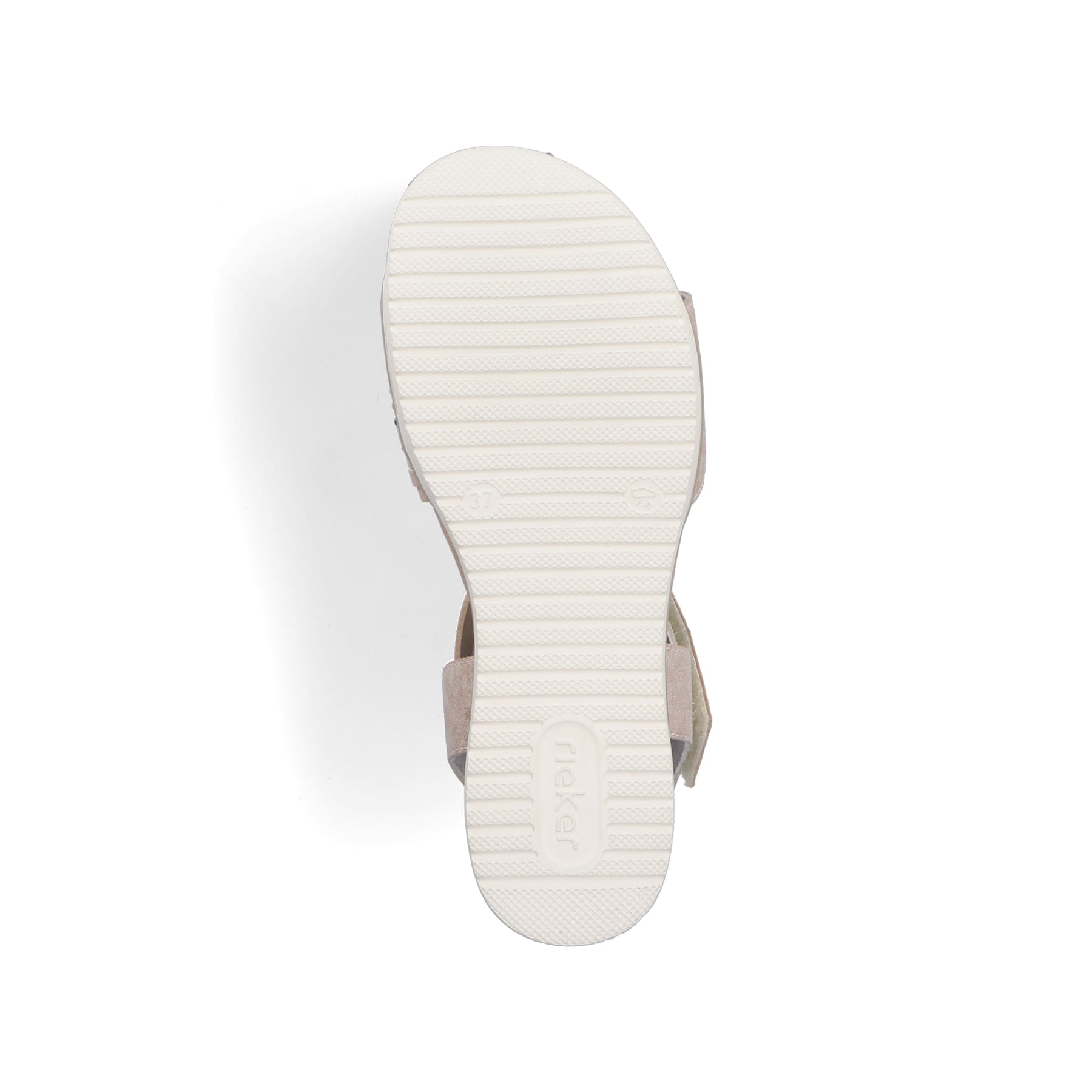 Rosane Rieker Keilsandaletten V3764-90 mit einem Klettverschluss. Schuh Laufsohle.