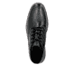 Carbonschwarze Rieker Herren Schnürstiefel 33207-00 mit einer Schnürung. Schuh von oben.