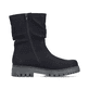 Schwarze Rieker Damen Kurzstiefel Y7681-00 mit gerafftem Schaft. Schuh Innenseite.