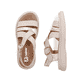 Beige Rieker Damen Riemchensandalen V3063-62 mit trendiger Schnalle. Schuh von oben, liegend.