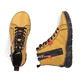 Bottes à lacets Rieker jaunes pour femme 55024-68 avec fermeture éclair. Chaussure vue de dessus, couchée.