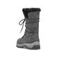Graue Rieker Damen Schnürstiefel M9684-45 mit wasserabweisender TEX-Membran. Schuh von hinten.