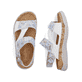 Mehrfarbige Rieker Damen Riemchensandalen V0316-90 aus Glattleder. Schuh von oben, liegend.