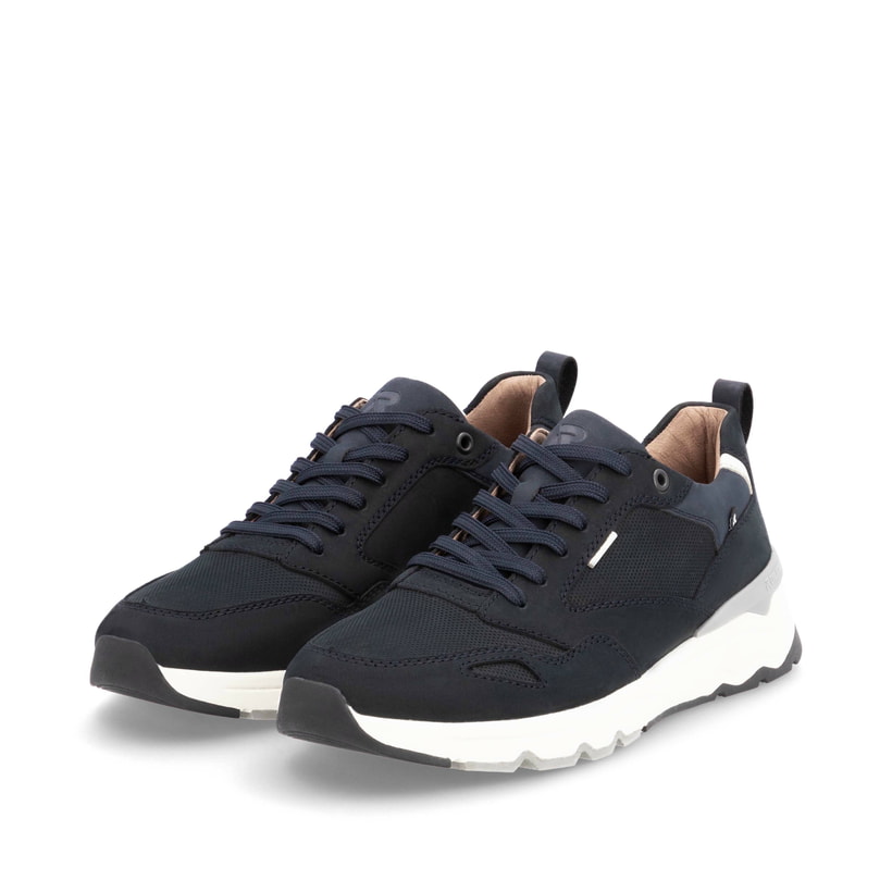 Weiße Rieker Herren Sneaker Low U0901-80 mit super leichter und flexibler Sohle. Schuh Außenseite gespiegelt.