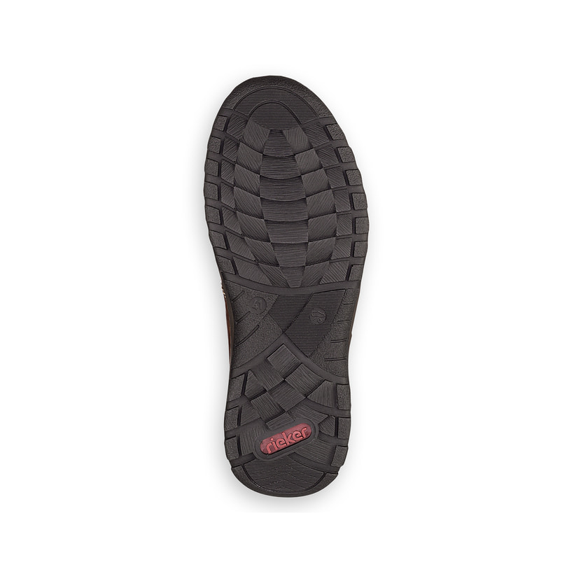Chaussures à lacets Rieker marron hommes 03329-25 avec fermeture éclair. Semelle extérieure de la chaussure.