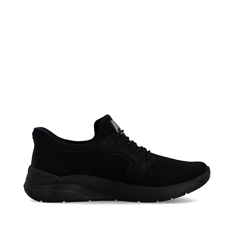 Mocassins Rieker noirs femmes M8550-00 avec membrane RiekerTEX hydrofuge. Côté intérieur de la chaussure.