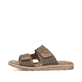 Braune Rieker Herren Pantoletten 24394-25 mit modernen Ziernähten. Schuh Außenseite.