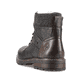 
Tiefschwarze Rieker Herren Schnürstiefel 32031-01 mit Schnürung und Reißverschluss. Schuh von hinten