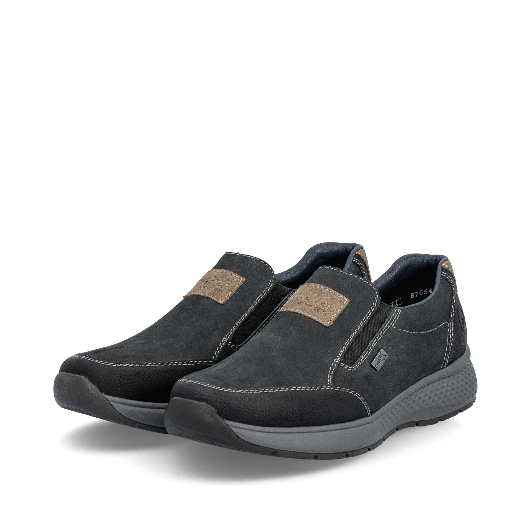 Blaugraue Rieker Herren Sneaker Low B7613-14 mit einer schockabsorbierenden Sohle. Schuh Innenseite