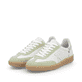 Weiße Rieker Damen Sneaker Low W2200-85 mit einer Schnürung. Schuhpaar seitlich schräg.